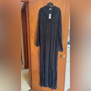 Splendid Black Long Sleeve Maxi Dress